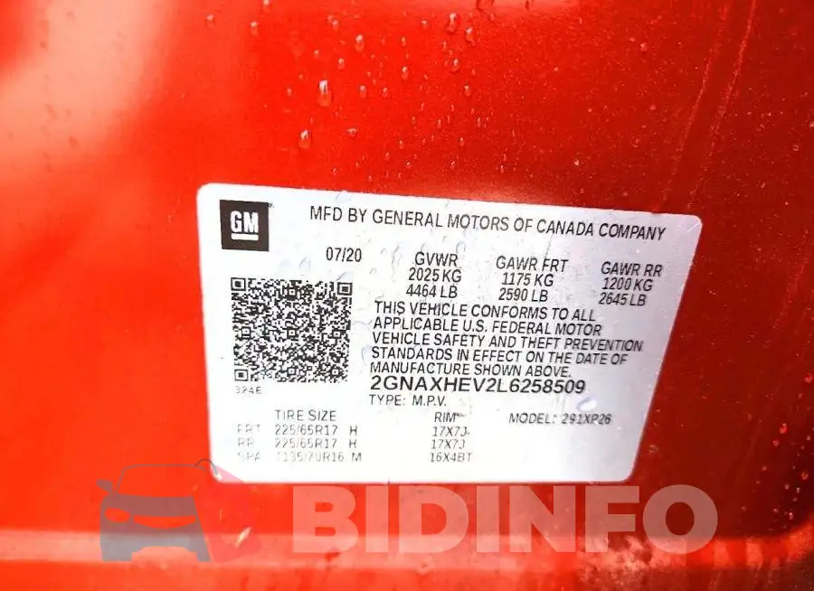 2GNAXHEV2L6258509 Photo# 12