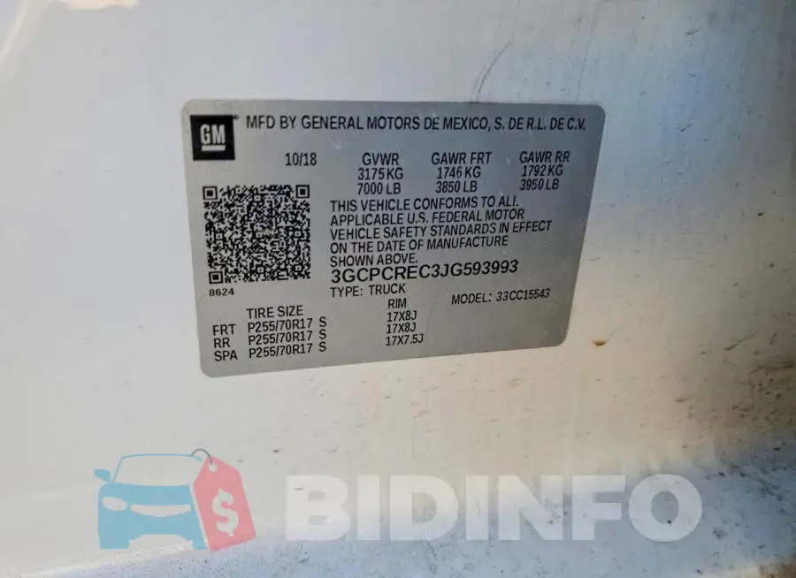 3GCPCREC3JG593993 Photo# 12