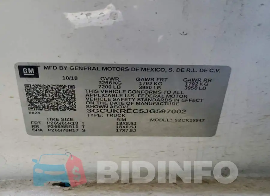 3GCUKREC5JG597002 Photo# 13