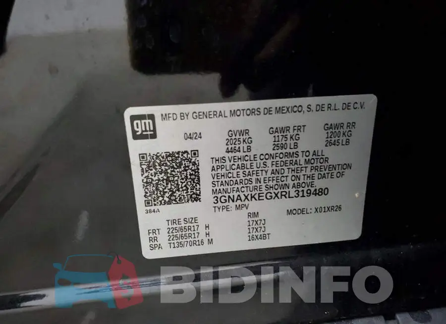 3GNAXKEGXRL319480 Photo# 14