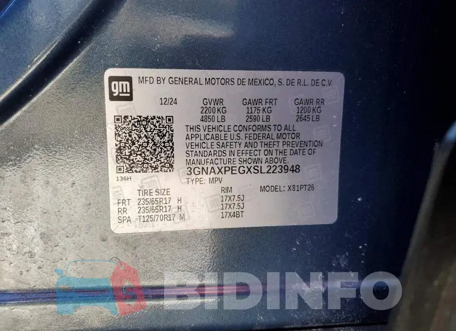 3GNAXPEGXSL223948 Photo# 13