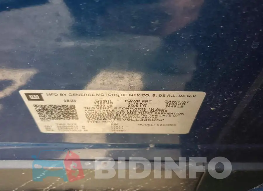 3GNAXTEV9LL335052 Photo# 13