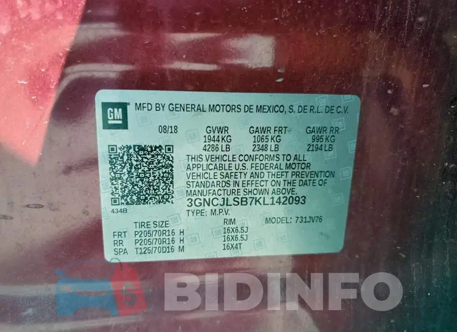 3GNCJLSB7KL142093 Photo# 13