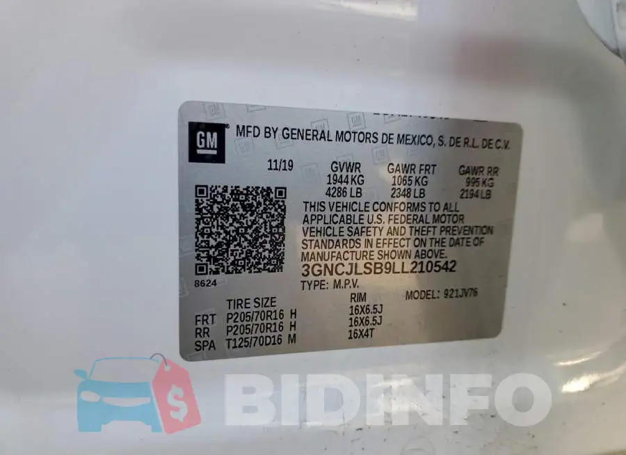 3GNCJLSB9LL210542 Photo# 12