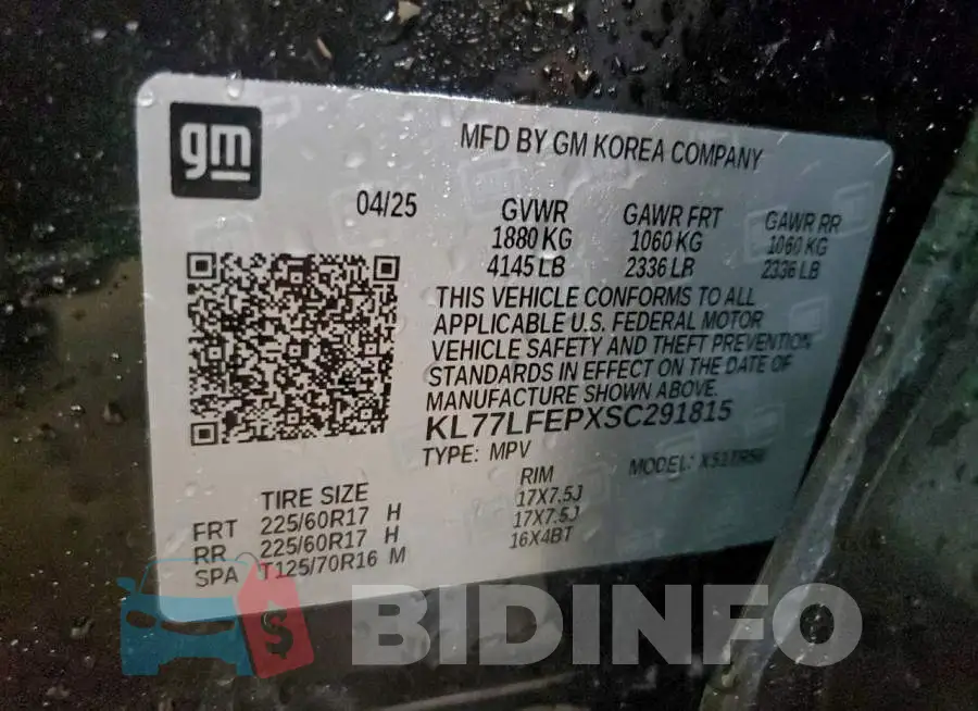 KL77LFEPXSC291815 Photo# 13