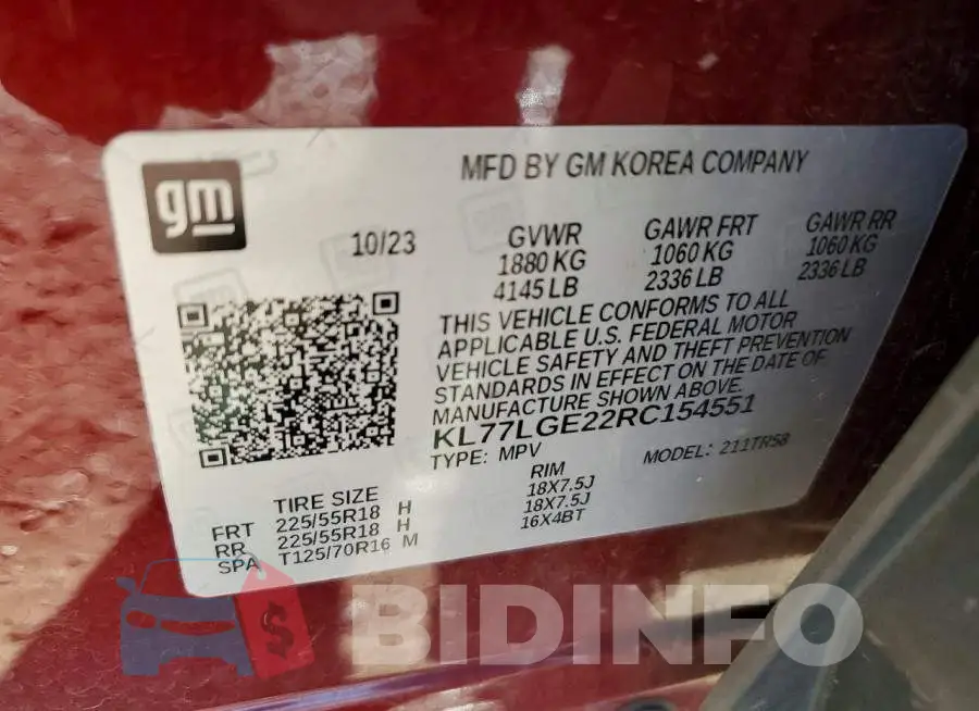 KL77LGE22RC154551 Photo# 12