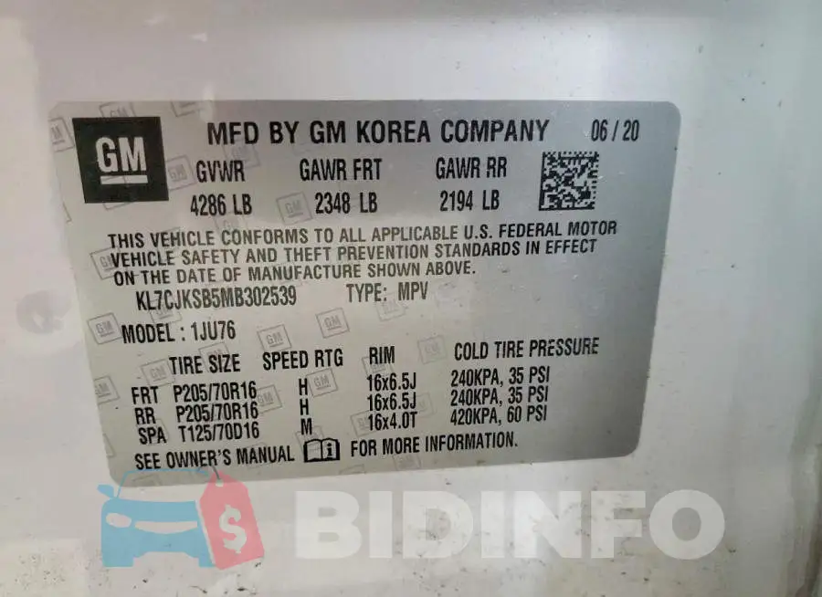 KL7CJKSB5MB302539 Photo# 13