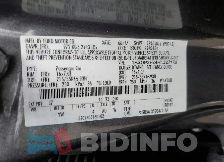 1FADP3F24HL327170 Photo# 13