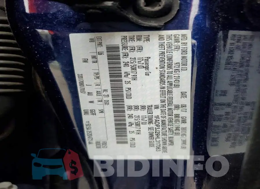 1FADP3J29HL317063 Photo# 12