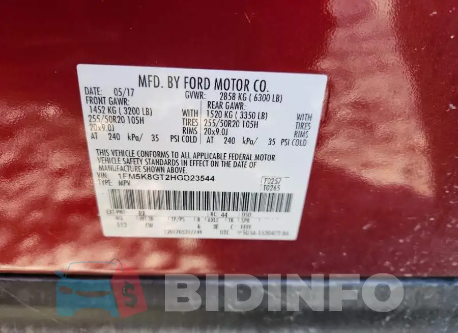 1FM5K8GT2HGD23544 Photo# 12