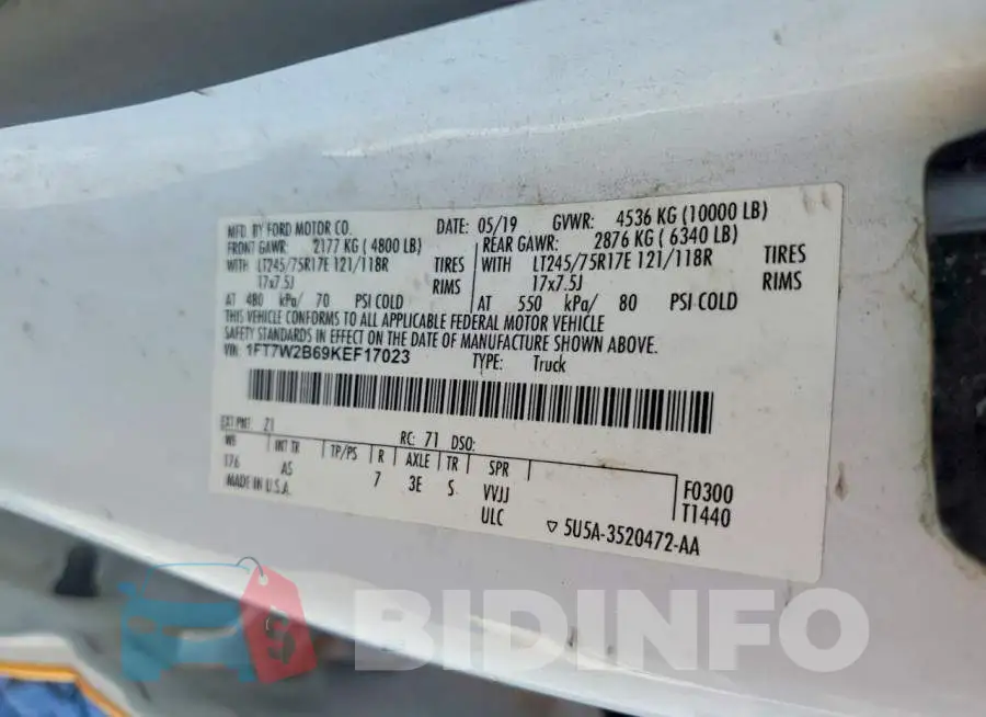 1FT7W2B69KEF17023 Photo# 12