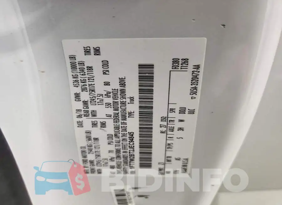 1FT7W2BT2JEC94845 Photo# 12