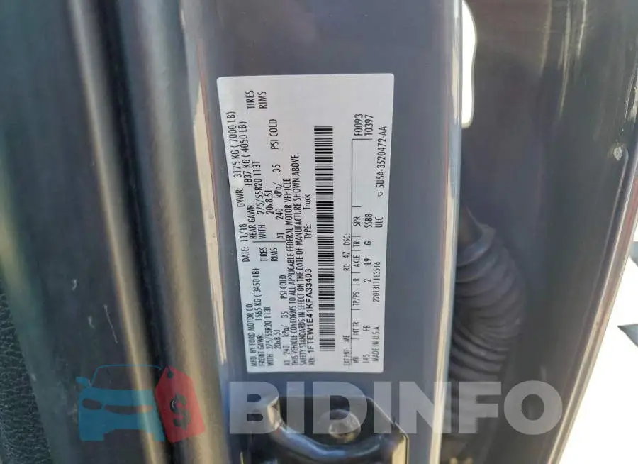 1FTEW1E41KFA33403 Photo# 13
