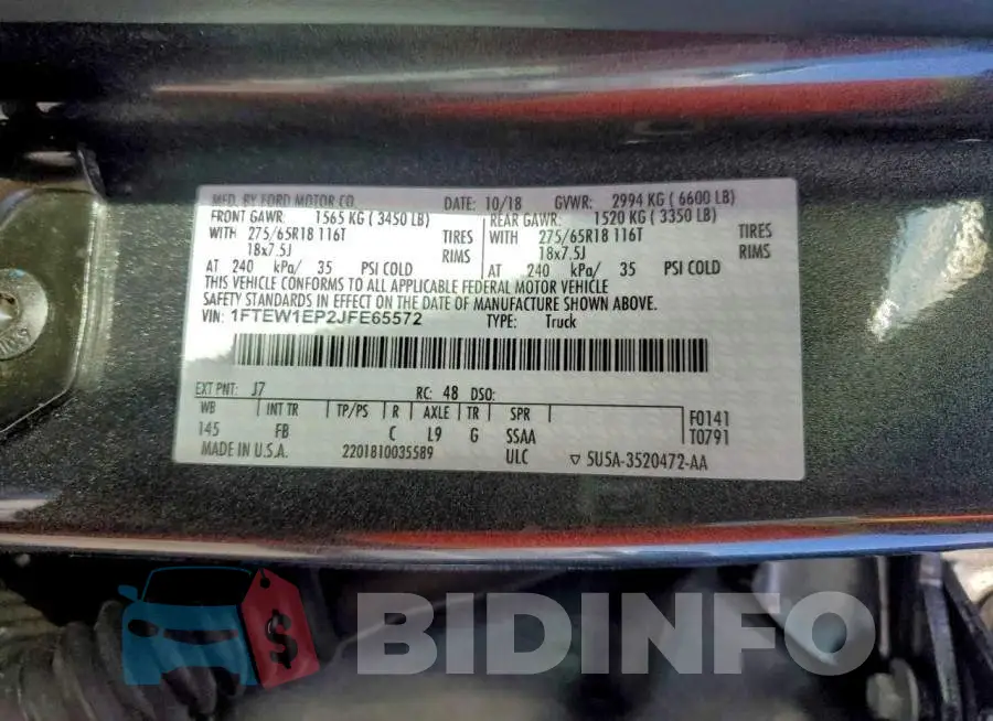 1FTEW1EP2JFE65572 Photo# 12