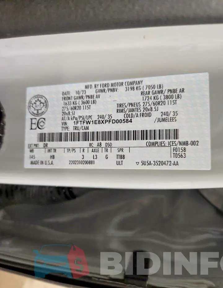 1FTFW1E8XPFD00584 Photo# 12