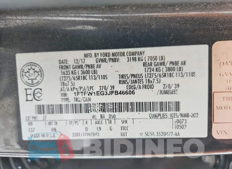 1FTFW1EG3JFB46606 Photo# 12