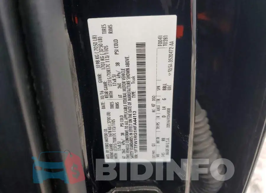 1FTFW1RG1HFA44113 Photo# 12