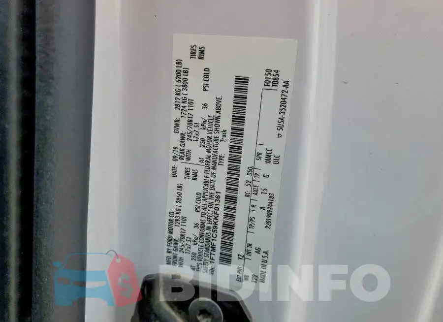 1FTMF1C59KKF01361 Photo# 13