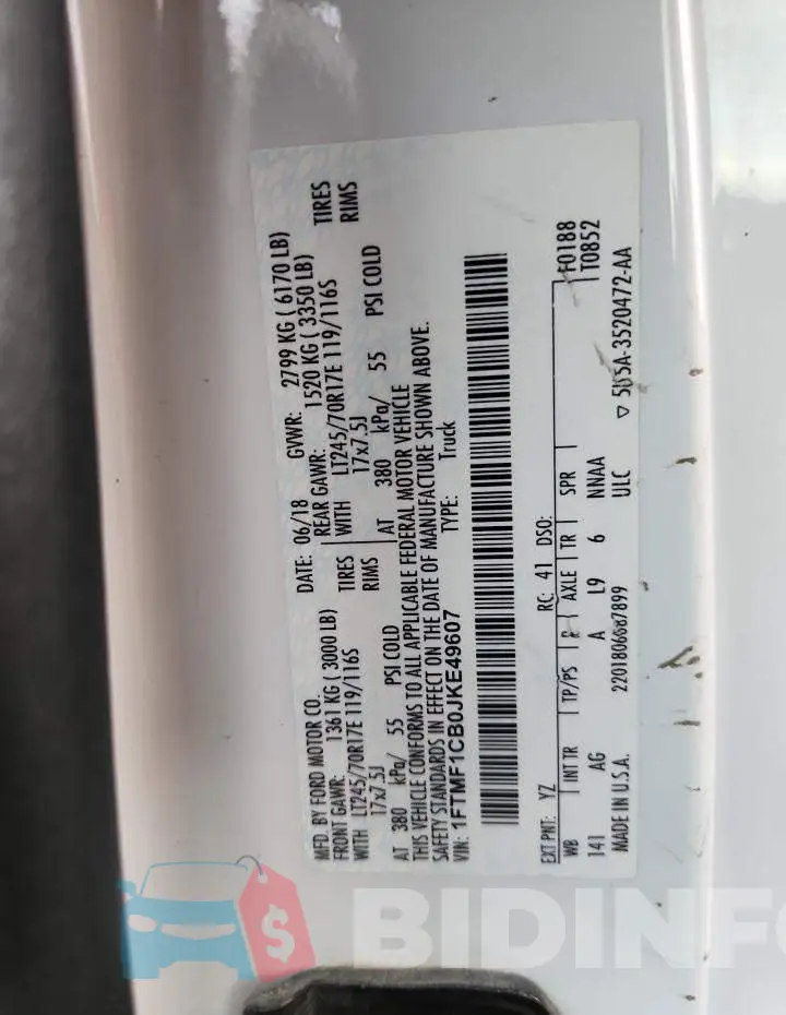 1FTMF1CB0JKE49607 Photo# 12