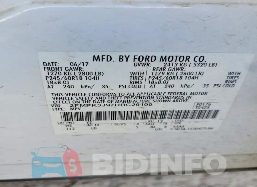 2FMPK3J97HBC29109 Photo# 13