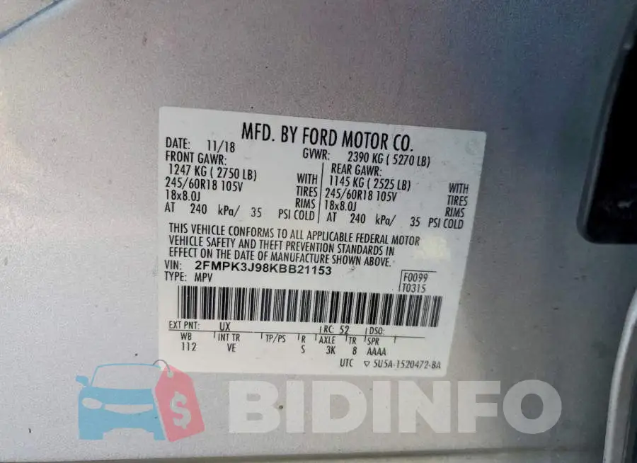 2FMPK3J98KBB21153 Photo# 13