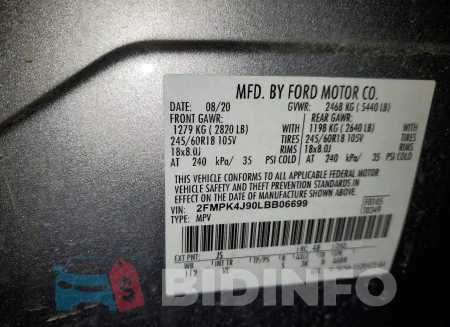 2FMPK4J90LBB06699 Photo# 13
