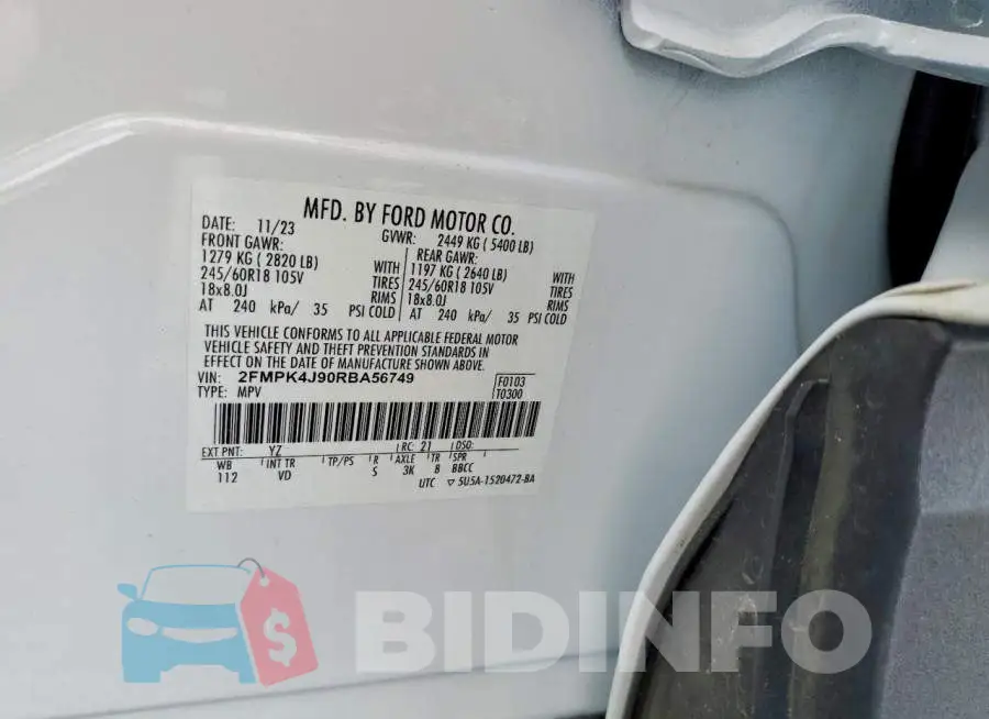 2FMPK4J90RBA56749 Photo# 13