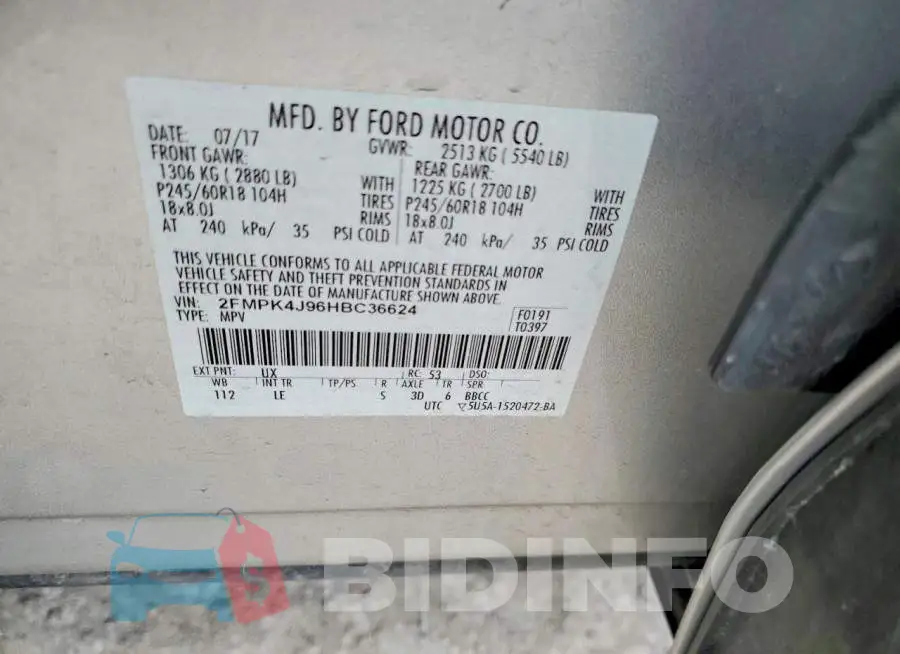 2FMPK4J96HBC36624 Photo# 13