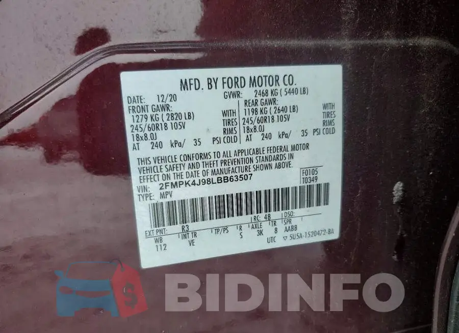 2FMPK4J98LBB63507 Photo# 13