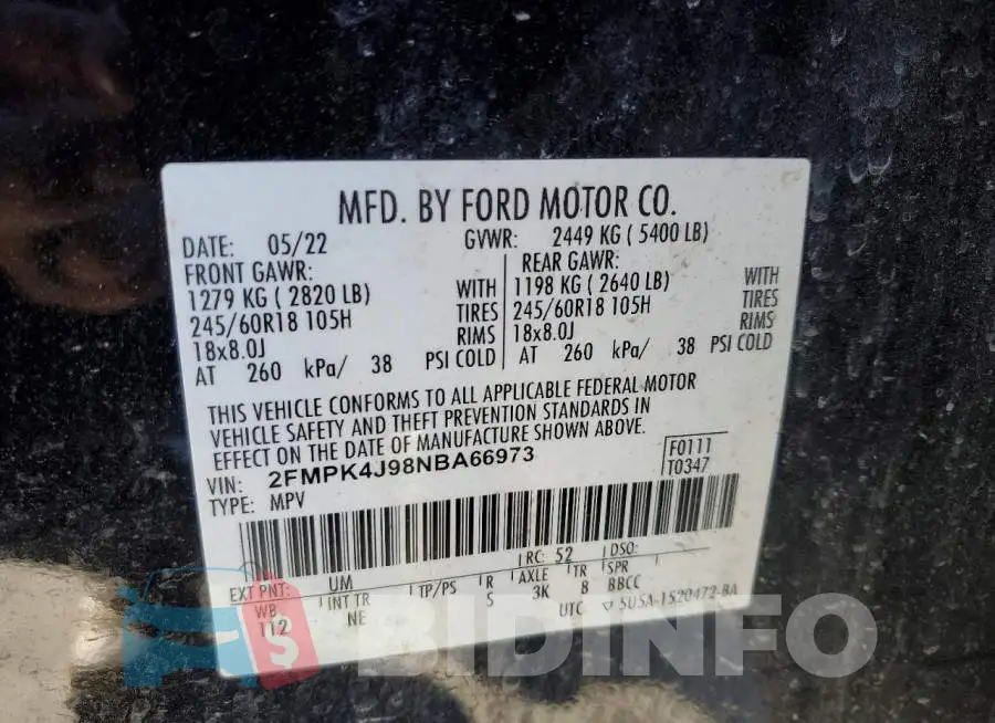 2FMPK4J98NBA66973 Photo# 13