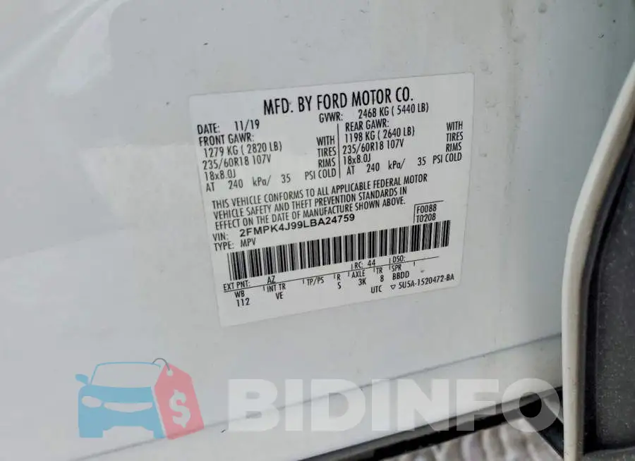 2FMPK4J99LBA24759 Photo# 13