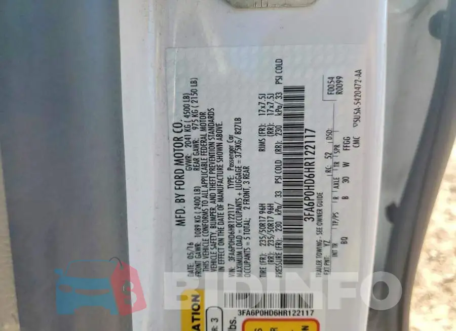 3FA6P0HD6HR122117 Photo# 12