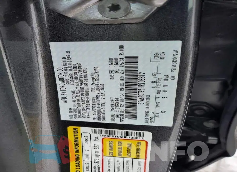 3FA6P0T95HR108812 Photo# 12
