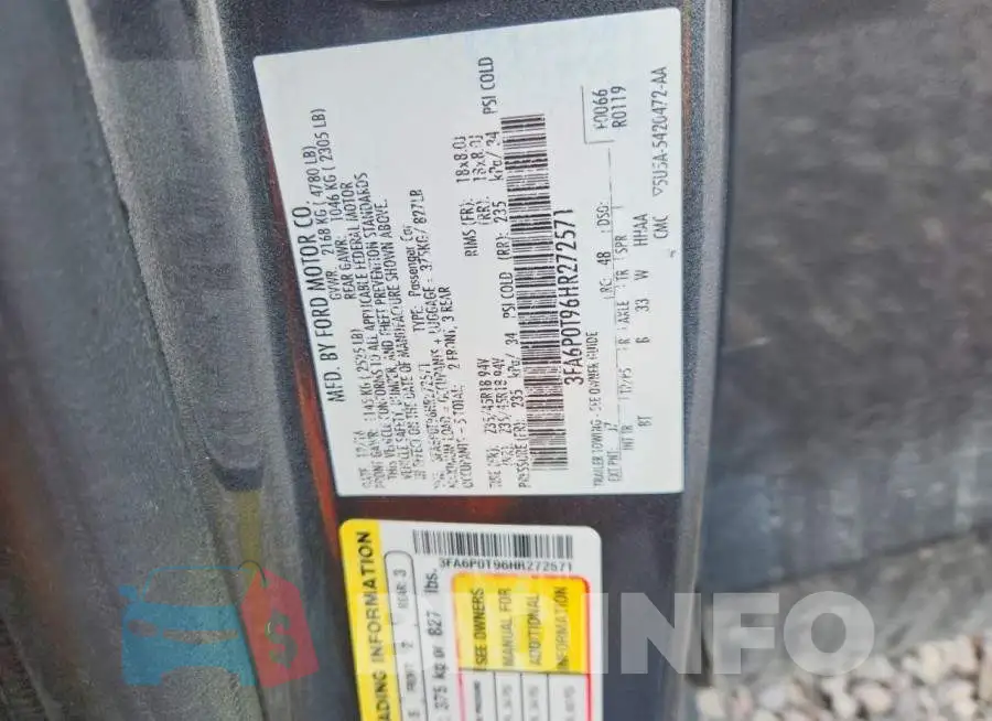 3FA6P0T96HR272571 Photo# 12