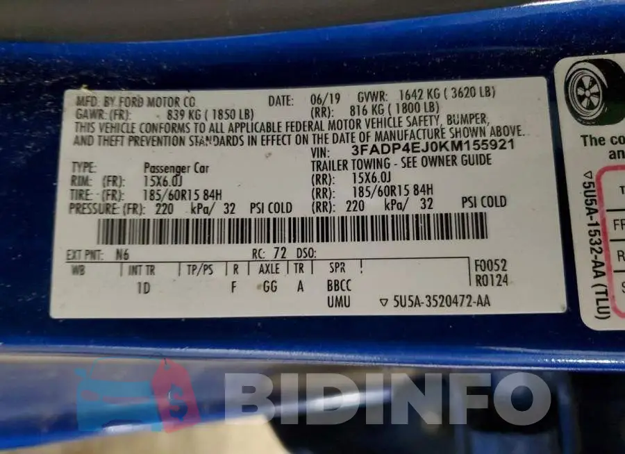 3FADP4EJ0KM155921 Photo# 12