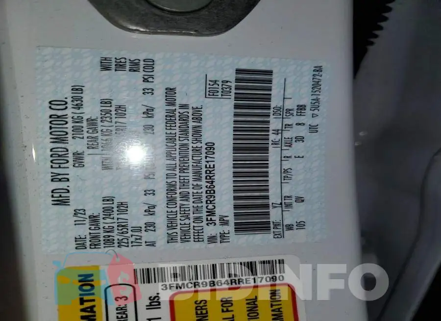 3FMCR9B64RRE17090 Photo# 14