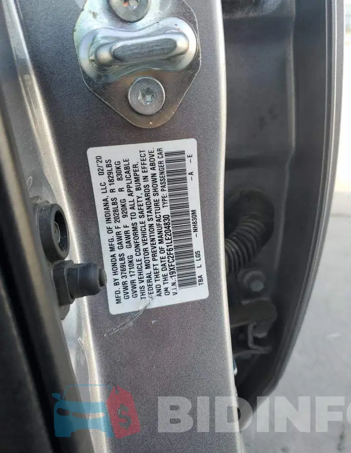 19XFC2F61LE204830 Photo# 12