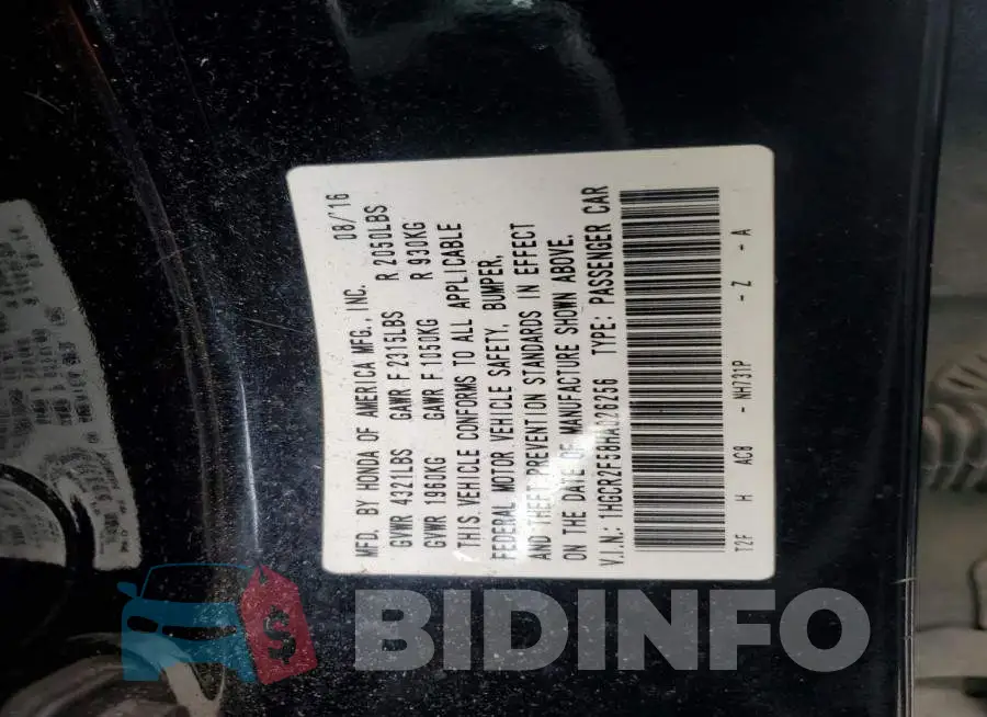1HGCR2F58HA026256 Photo# 12