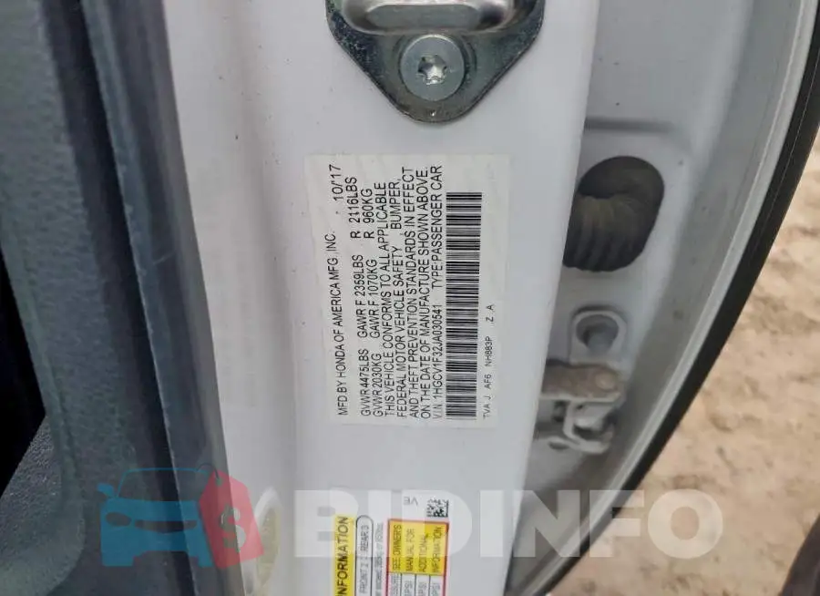 1HGCV1F32JA030541 Photo# 12