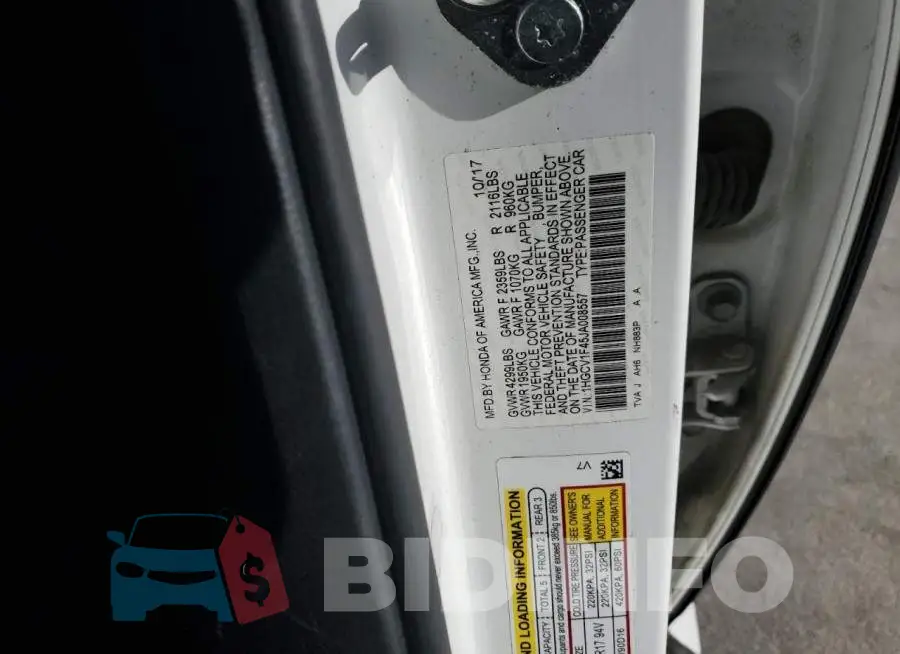 1HGCV1F45JA008557 Photo# 13