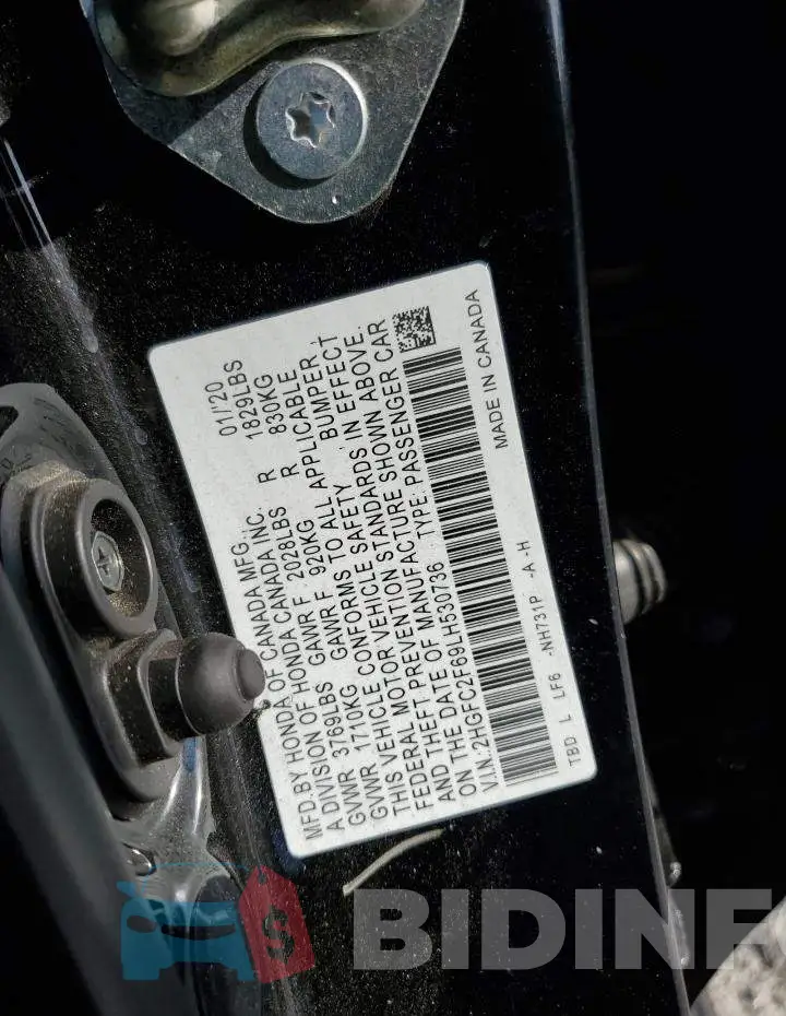2HGFC2F69LH530736 Photo# 12