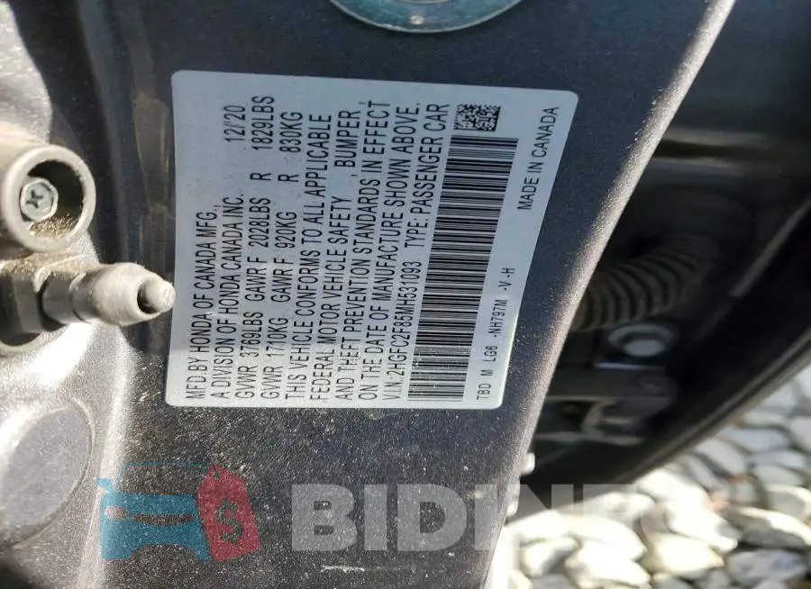 2HGFC2F85MH531093 Photo# 12