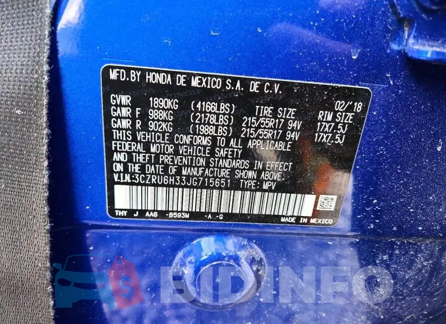 3CZRU6H33JG715651 Photo# 13