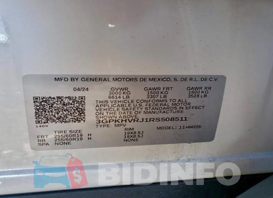 3GPKHVRJ1RS508511 Photo# 13