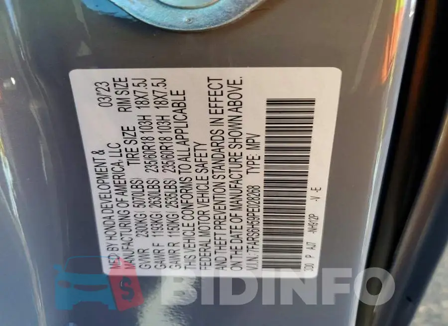 7FARS6H59PE028268 Photo# 12