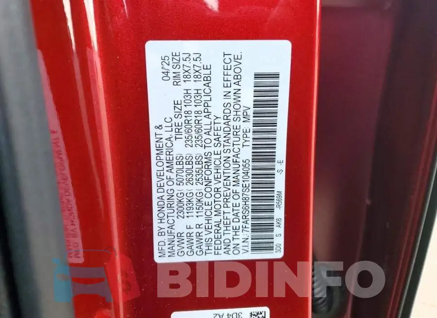 7FARS6H87SE104055 Photo# 13