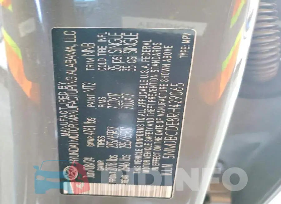 5NMJBCDE8RH429065 Photo# 12