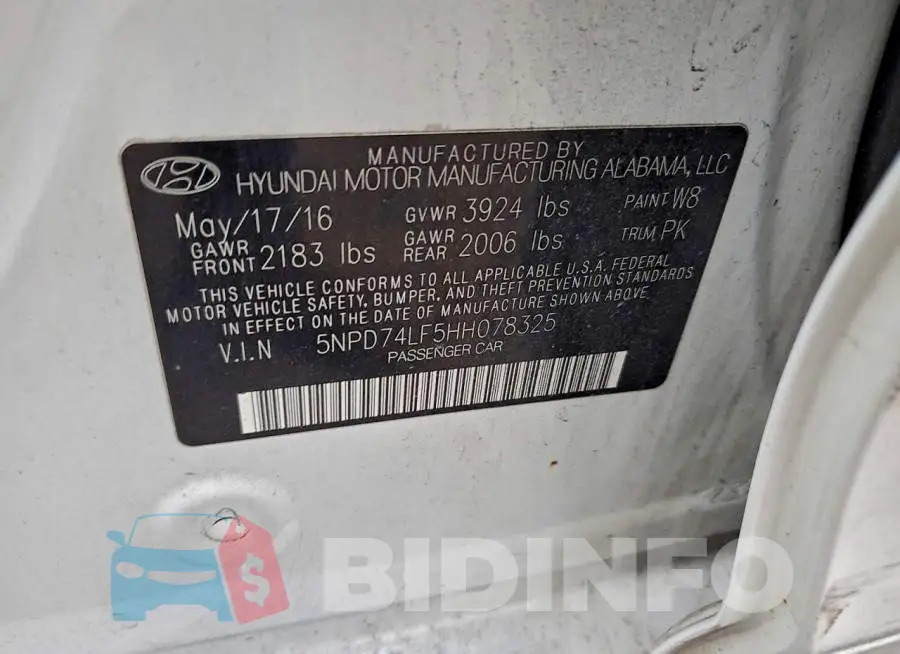 5NPD74LF5HH078325 Photo# 13