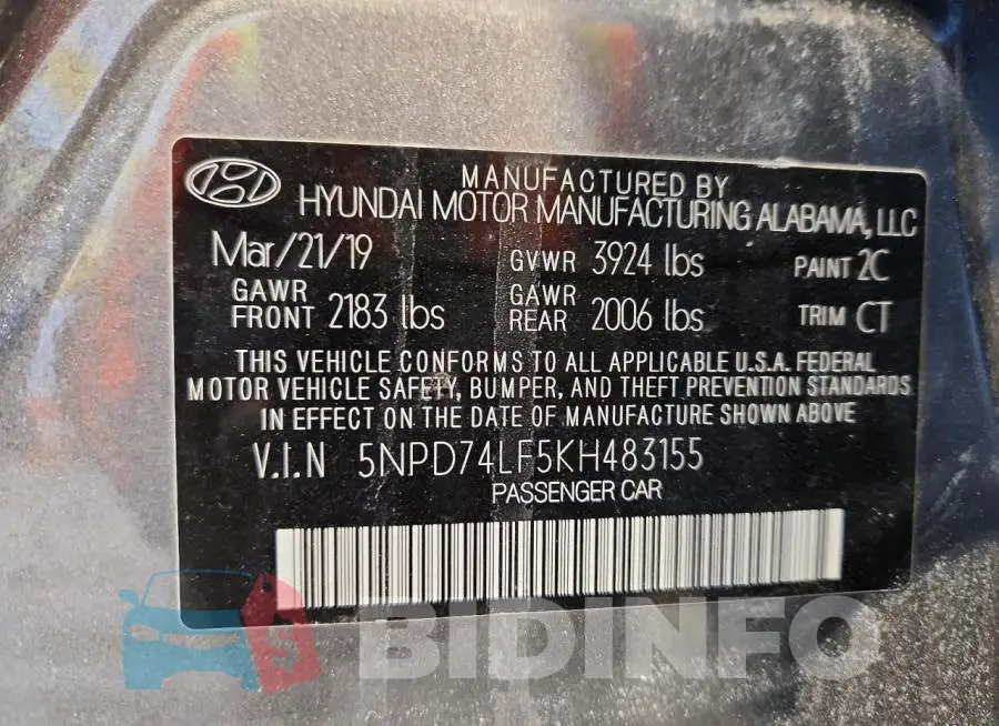 5NPD74LF5KH483155 Photo# 12
