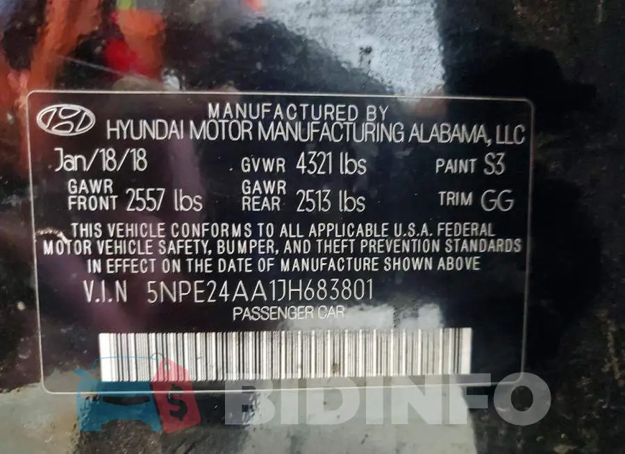 5NPE24AA1JH683801 Photo# 12
